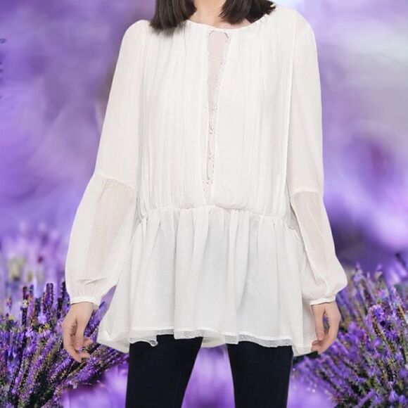 Free People top. White The Soul Serene Top Size Small NWT. - Picture 9 of 10